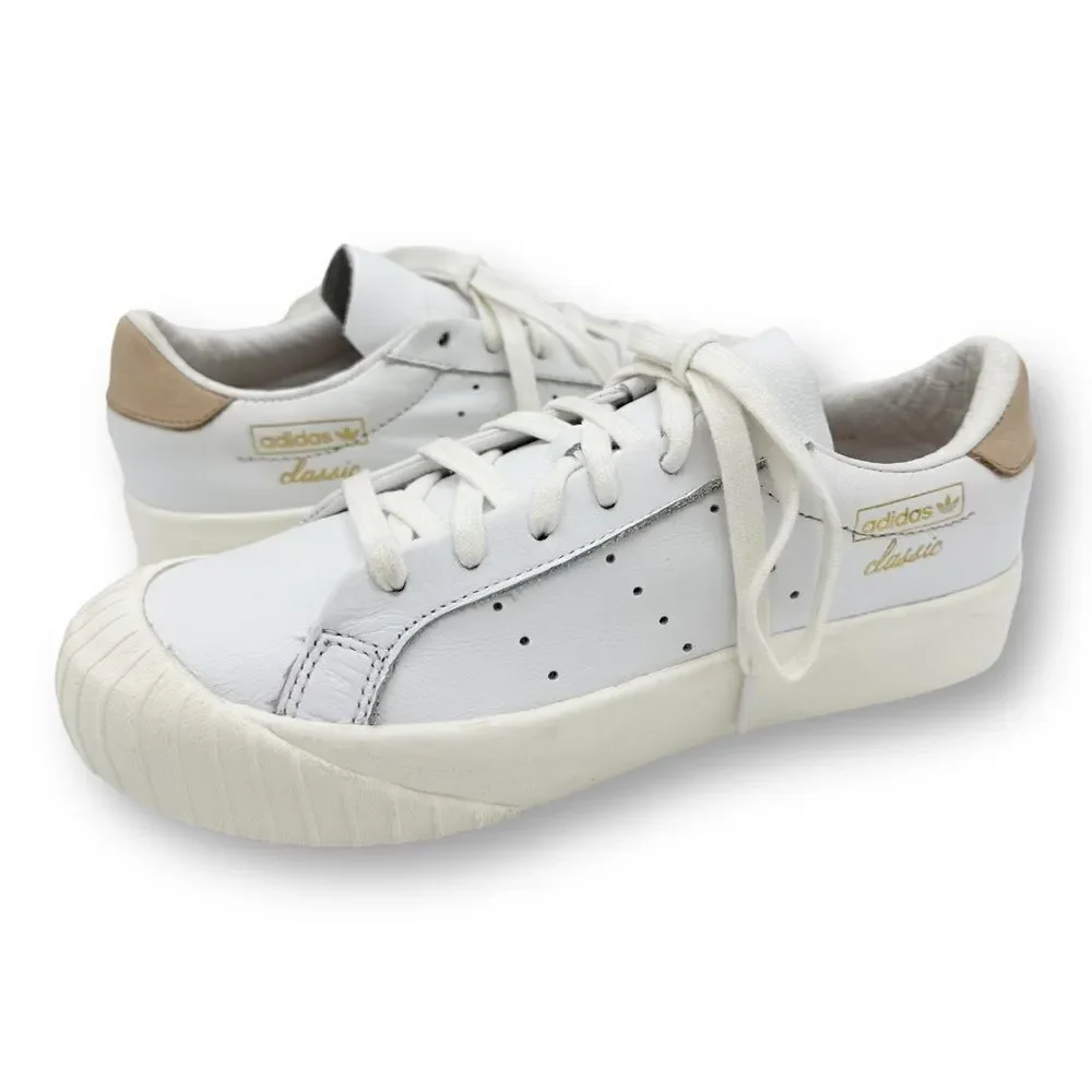 Adidas Women's Everyn White‎ Leather Perforated Platform Sneakers White 6M